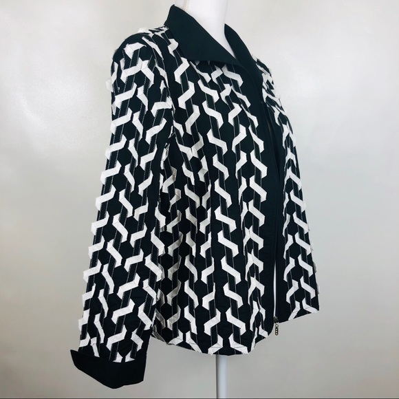 BLUE BAYOU WOMEN’S JACKET BLACK AND WHITE SZ LARGE - Picture 3 of 8